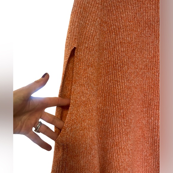 Kirundo Women’s Fall/Winter Chunky Knit Turtleneck Poncho SweaterM Orange/Rust - Picture 10 of 11